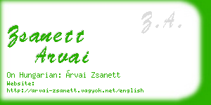 zsanett arvai business card